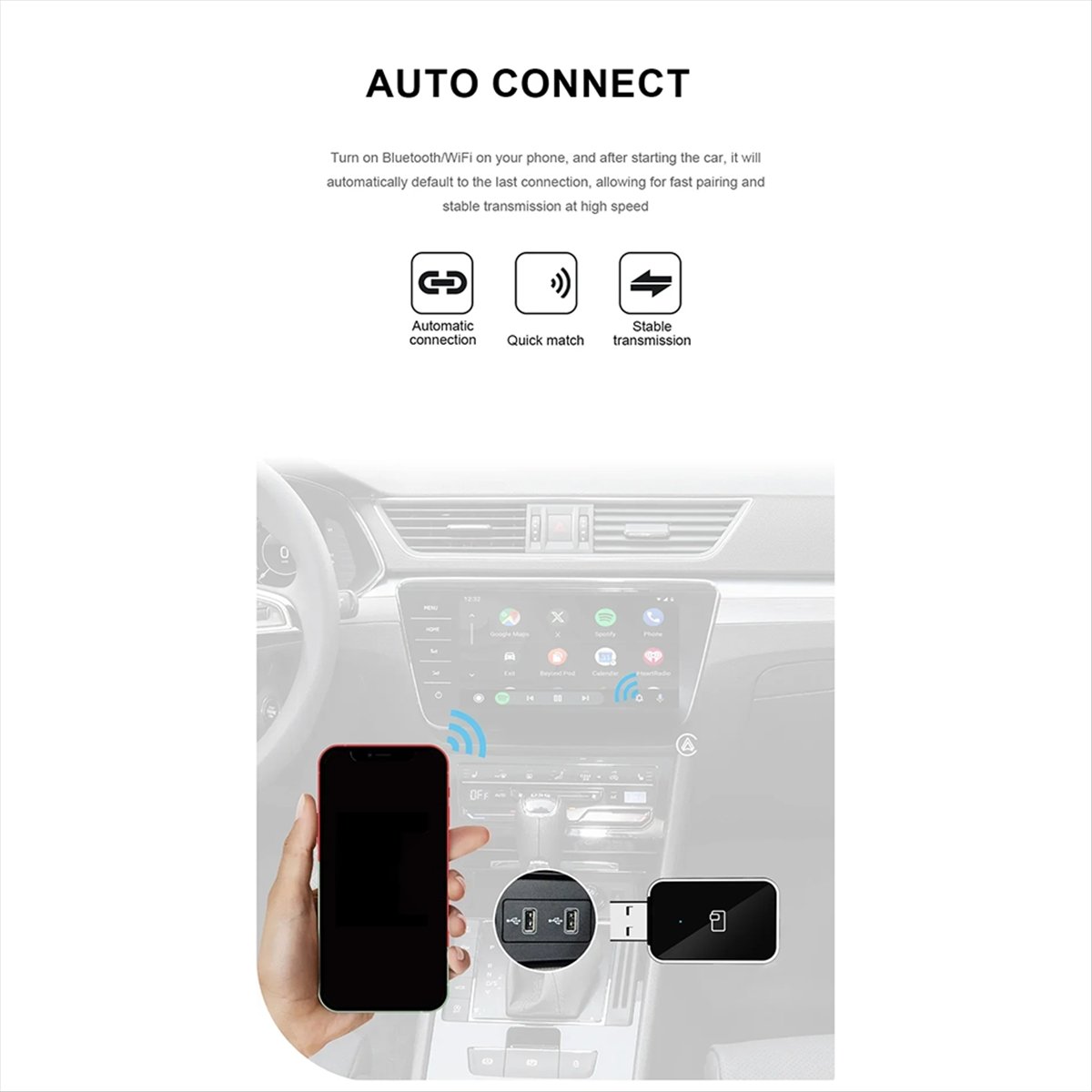 Wifi Smart Plug - Adaptador Inalámbrico para CarPlay y Android
